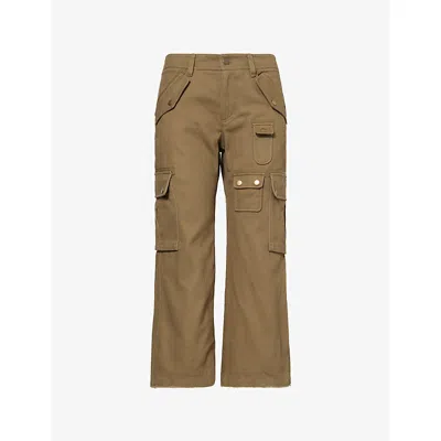 Isabel Marant Womens Khaki Josine Cargo-pocket Cotton Trousers In Brown