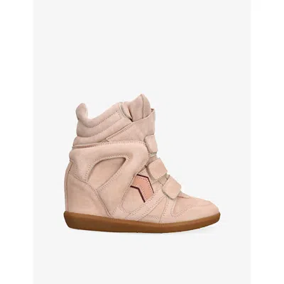 Isabel Marant Women Peach High Top Sneakers, 3.5 Luxury Sneakers For Women Darveys In Pink