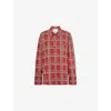 Isabel Marant Womens Red Bruna Plaid-pattern Cotton Blouse In Red