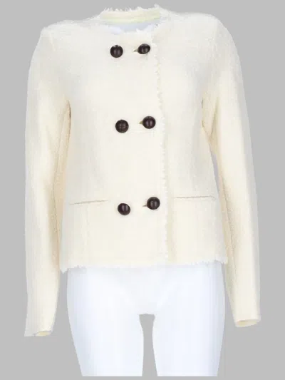 Isabel Marant Womens Soft Bouclé Jacket In Wool-blend With Alpaca In Ivory