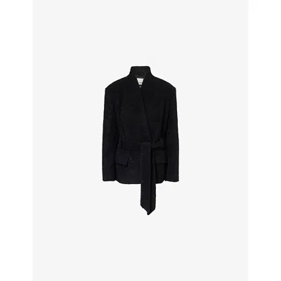 ISABEL MARANT WOMENS SYNDRA SHAWL-LAPEL WOOL-BLEND JACKET BLACK