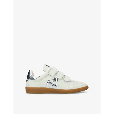 ISABEL MARANT WOMENS TAUPE COMB BETH LOGO-PATCH LEATHER LOW-TOP TRAINERS EUR 37 / 4 UK