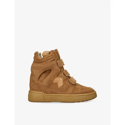 Isabel Marant Womens Taupe Im3 High-top Leather Wedge Trainers Eur 39 / 6 Uk In Brown