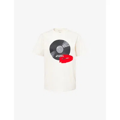 Isabel Marant Womens Ecru Ziane Graphic Cotton-jersey T-shirt In White