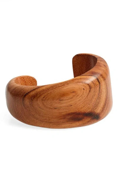 Isabel Marant Wonder Wood Cuff Bracelet In Burnt Henna