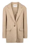 Isabel Marant Wool Blazer Back Vent In Beige