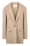 Isabel Marant Wool Blazer Back Vent In Beige