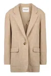 Isabel Marant Wool Blazer Back Vent In Beige