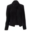 Isabel Marant Wool Blend Fluffy Stand Collar Minimal Jacket In Black