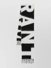 Isabel Marant Wool Blend Rectangular Scarf With Fringed Edges In Black