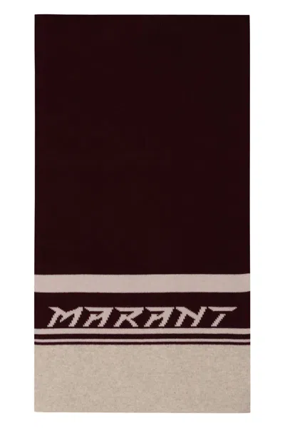 Isabel Marant Wool Blend Scarf With Logo Intarsia