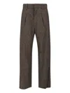 Isabel Marant Lisetta Pinstripe Pleated Wide Leg Wool Blend Trousers In Brown