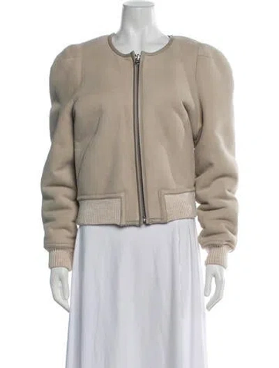 Pre-owned Isabel Marant Wool Bomber Jacket In Neutrals