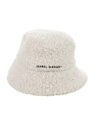Pre-owned Isabel Marant Wool Branded Bucket Hat In Neutral
