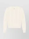 Isabel Marant Wool Cable Knit Sweater In Neutrals