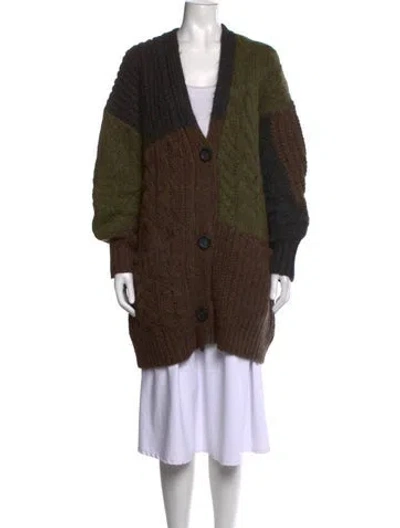 Pre-owned Isabel Marant Wool Colorblock Pattern Sweater In Green