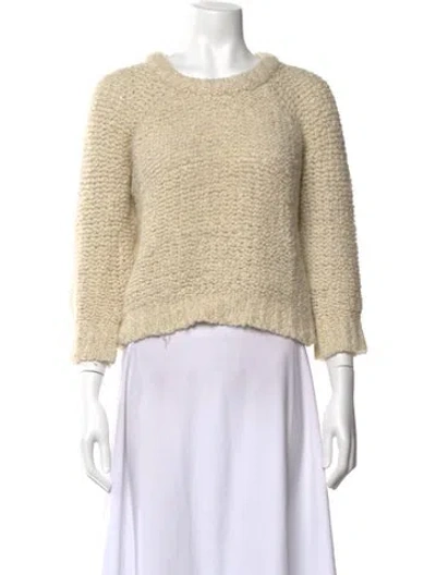 Pre-owned Isabel Marant Wool Crew Neck Sweater In Neutrals/white