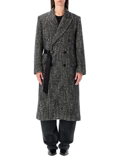Isabel Marant Wool Ebyane Double-breasted Coat In Multi