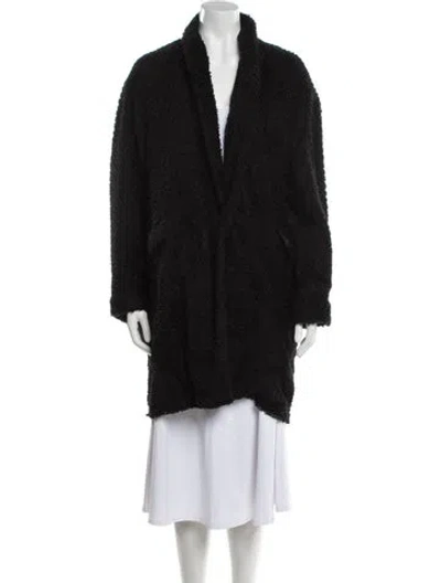 Pre-owned Isabel Marant Wool Faux Fur Coat In Black
