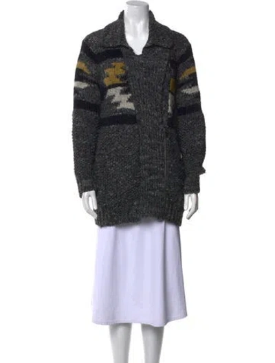 Pre-owned Isabel Marant Wool Graphic Print Sweater In Gray