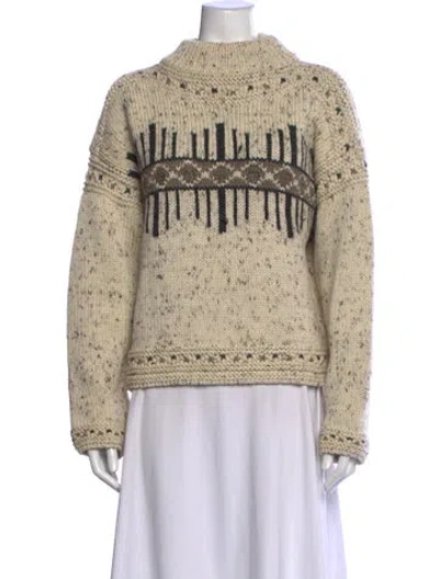 Pre-owned Isabel Marant Wool Graphic Print Sweater In Neutrals