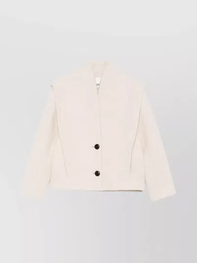 ISABEL MARANT WOOL JACKET WITH STRUCTURED SHOULDERS AND COLLARLESS DESIGN