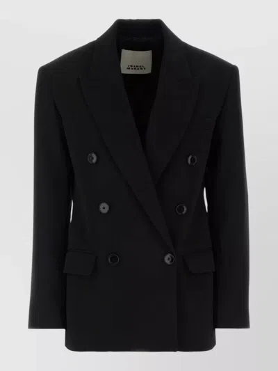 Isabel Marant Wool Khera Blazer Tailored Button Cuffs In Black