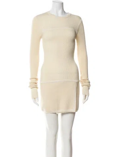 Pre-owned Isabel Marant Wool Mini Dress In Neutral