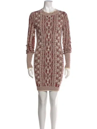 Pre-owned Isabel Marant Wool Mini Dress In Neutrals/red