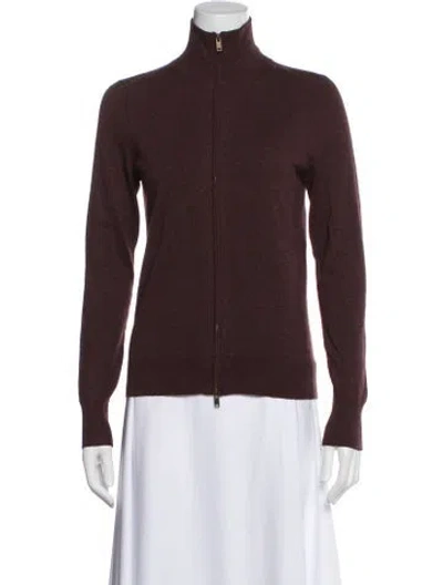 Pre-owned Isabel Marant Wool Mock Neck Sweater In Burgundy