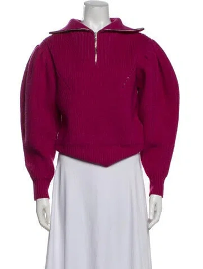 Pre-owned Isabel Marant Wool Mock Neck Sweater In Pink
