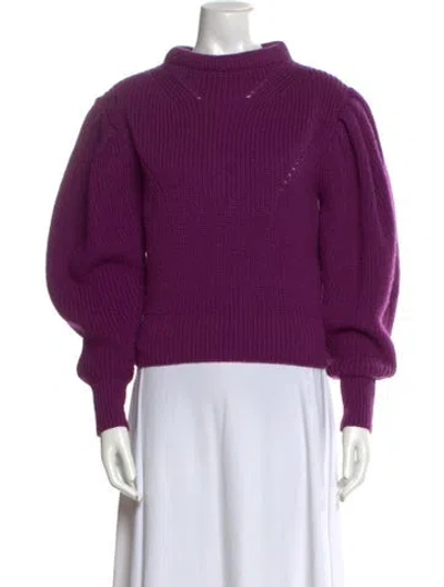 Pre-owned Isabel Marant Wool Mock Neck Sweater In Purple