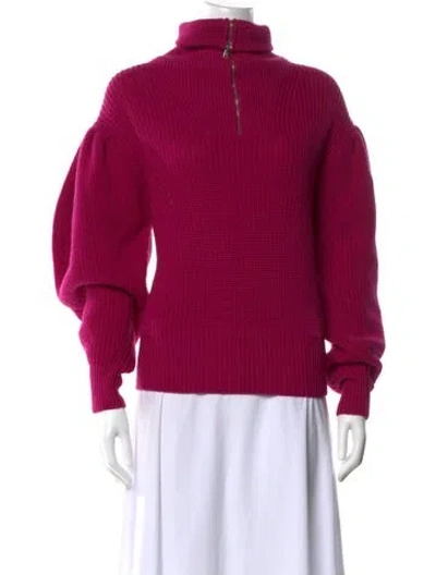 Pre-owned Isabel Marant Wool Mock Neck Sweater In Purple