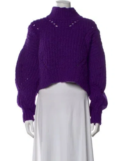 Pre-owned Isabel Marant Wool Mock Neck Sweater In Purple