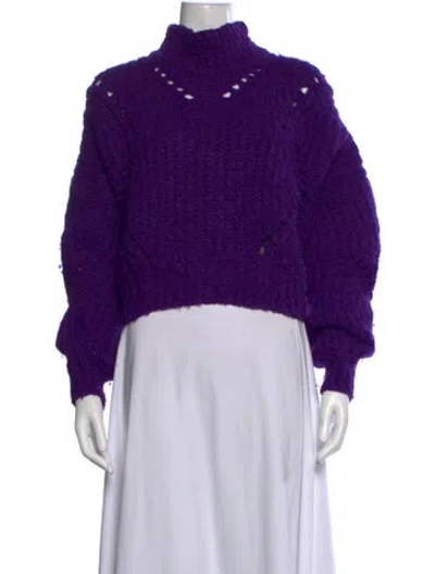 Pre-owned Isabel Marant Wool Mock Neck Sweater In Purple