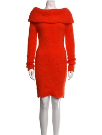 Pre-owned Isabel Marant Wool Off-the-shoulder Sweater In Orange