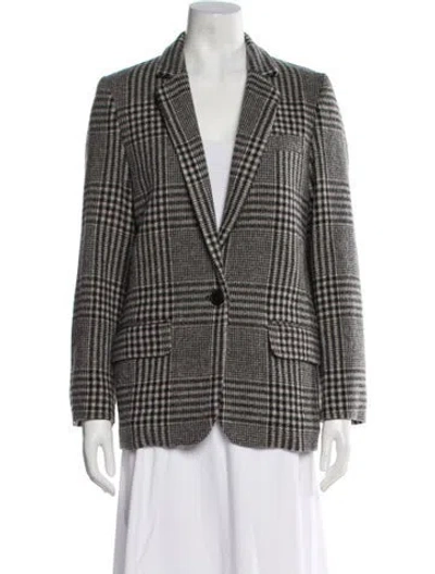 Pre-owned Isabel Marant Wool Plaid Print Blazer In Black