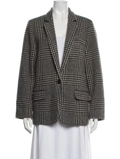 Pre-owned Isabel Marant Wool Plaid Print Blazer In Black