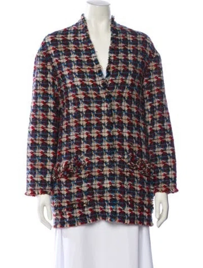 Pre-owned Isabel Marant Wool Plaid Print Blazer In Blue