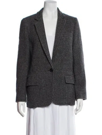 Pre-owned Isabel Marant Wool Plaid Print Blazer In Gray