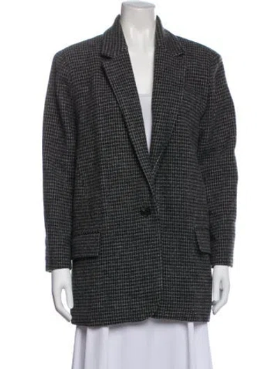 Pre-owned Isabel Marant Wool Plaid Print Blazer In Gray