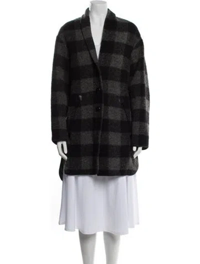 Pre-owned Isabel Marant Wool Plaid Print Coat In Multi