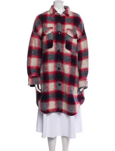 Pre-owned Isabel Marant Wool Plaid Print Coat In Multi