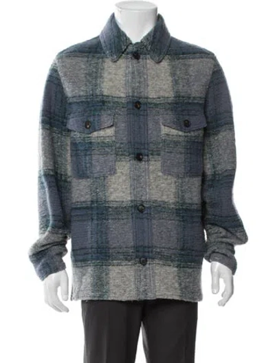 Pre-owned Isabel Marant Wool Plaid Print Jacket In Blue