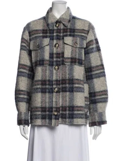 Pre-owned Isabel Marant Wool Plaid Print Jacket In Blue