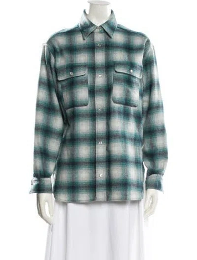 Pre-owned Isabel Marant Wool Plaid Print Jacket In Blue