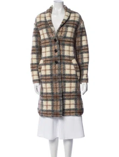 Pre-owned Isabel Marant Wool Plaid Print Jacket In Brown