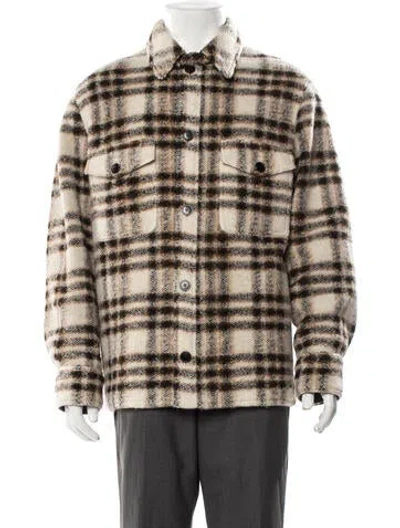 Pre-owned Isabel Marant Wool Plaid Print Jacket In Brown