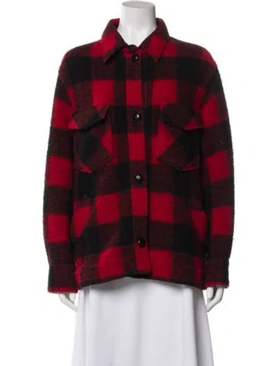 Pre-owned Isabel Marant Wool Plaid Print Jacket In Red
