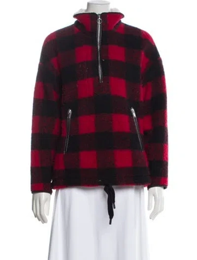 Pre-owned Isabel Marant Wool Plaid Print Jacket In Red
